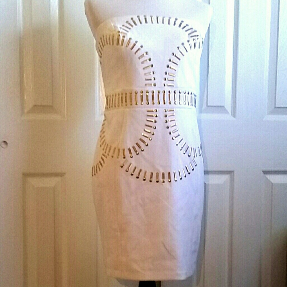 LARGE Thalia White Capsule Strapless Mini Dress